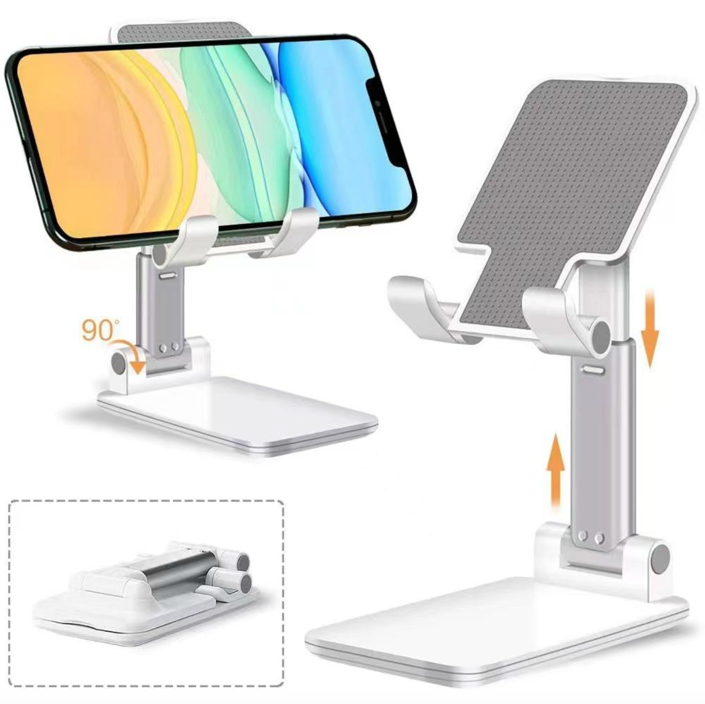 Adjustable Height Phone Stand – Foldable Desktop Mobile Phone Holder